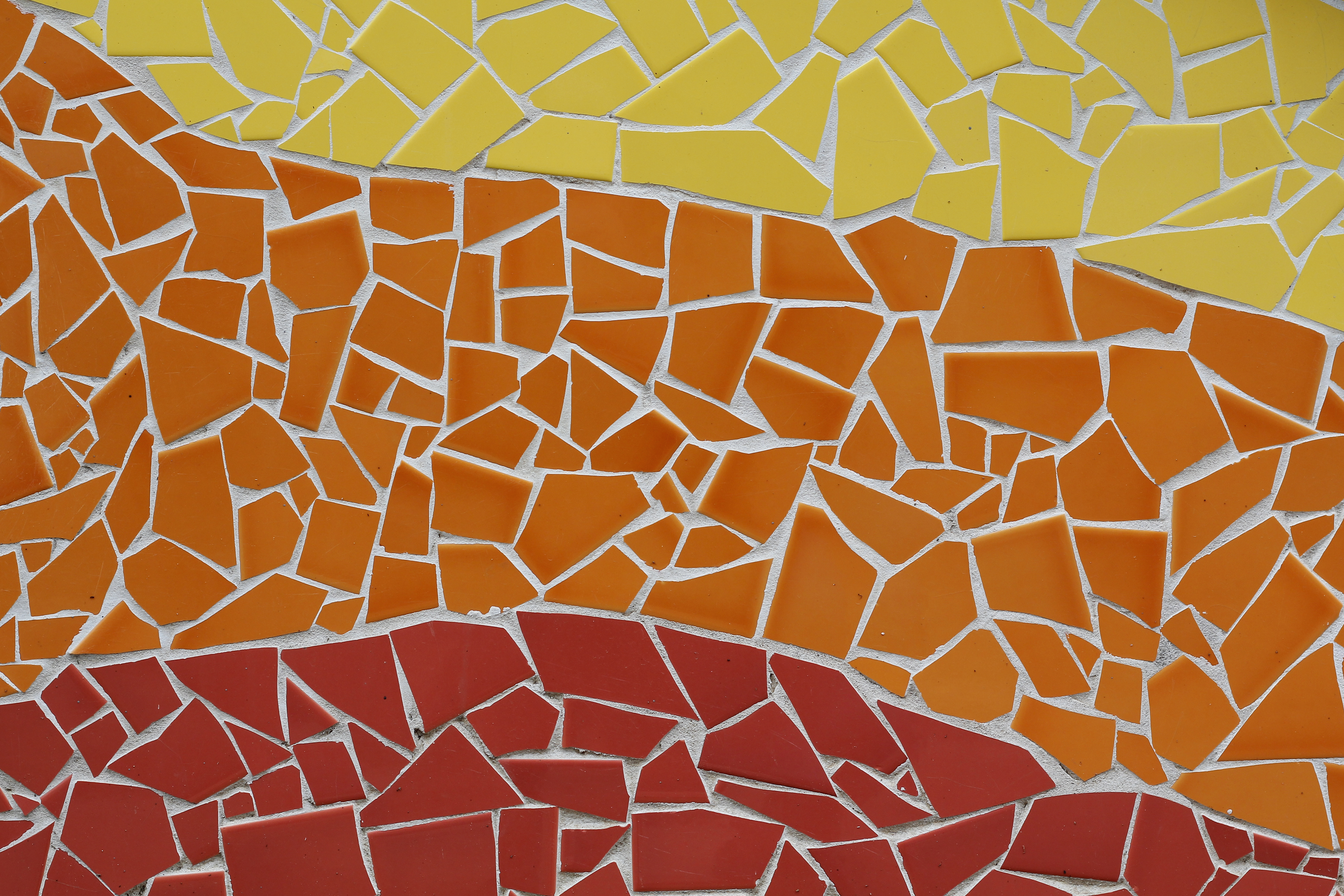a red, orange, and yellow mosaic