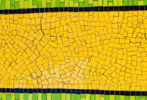 mosaic with green and yellow stripes